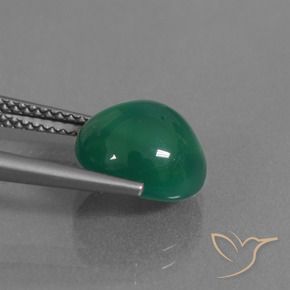 Ágata Verde Esmeralda Médio Natural 3.66ct, oval, Translúcido