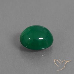 Ágata Verde profundo médio Natural 3.34ct, oval, Translúcido