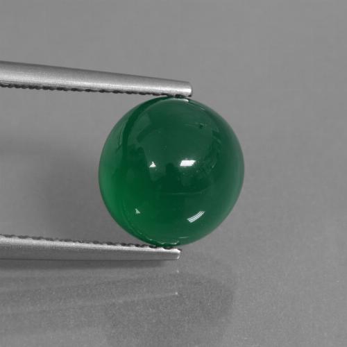 Ágata verde natural 3,40ct, corte oval, translúcido