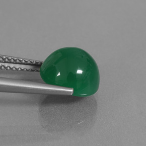 Ágata verde natural 3,40ct, corte oval, translúcido