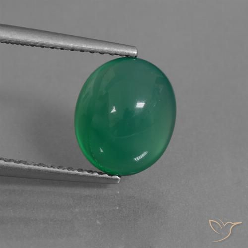 3.19ct Natural verde quente Ágata, oval, Translúcido