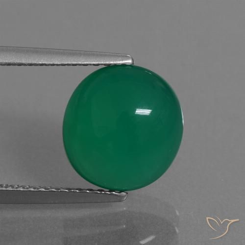 3.31ct Natural Verde médio Ágata, oval, Translúcido