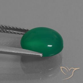 Ágata Verde médio Natural 3.31ct, oval, Translúcido