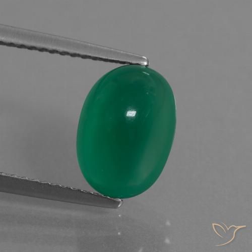 3.62ct Natural Verde médio Ágata, oval, Translúcido