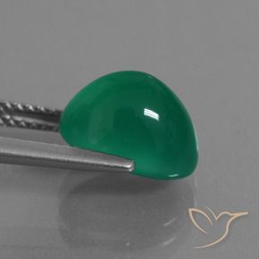 Ágata Verde médio Natural 3.62ct, oval, Translúcido