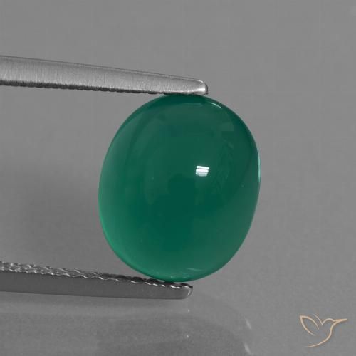 3.76ct Natural verde pinho Ágata, oval, Translúcido