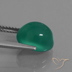 Ágata verde pinho Natural 3.76ct, oval, Translúcido