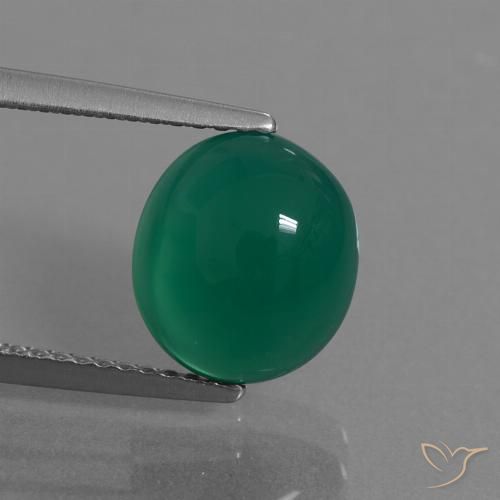3.36ct Natural Verde floresta Ágata, oval, Translúcido