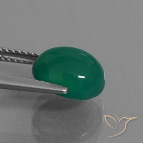 Ágata Verde floresta Natural 3.36ct, oval, Translúcido