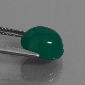 Ágata verde natural 3,48ct, corte oval, translúcido
