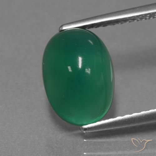 2.97ct Natural Verde floresta Ágata, oval, Translúcido