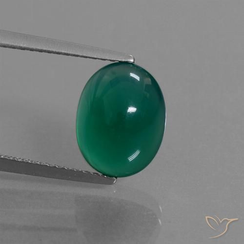 3.64ct Natural Verde floresta Ágata, oval, Translúcido, Photo A