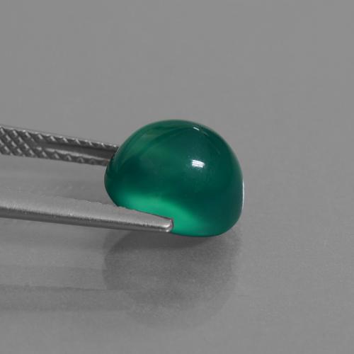 Ágata verde natural 3,55ct, corte oval, translúcido