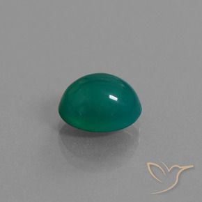Ágata verde natural 3,04ct, corte oval, translúcido