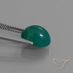 Ágata verde natural 3,04ct, corte oval, translúcido