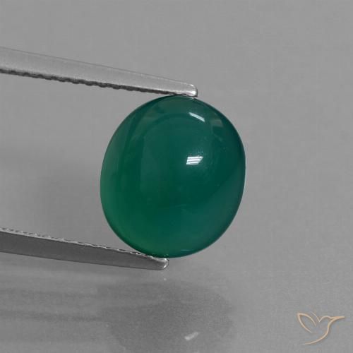 3.96ct Natural Verde escuro médio Ágata, oval, Translúcido