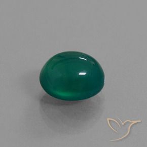 Ágata Verde escuro médio Natural 3.96ct, oval, Translúcido