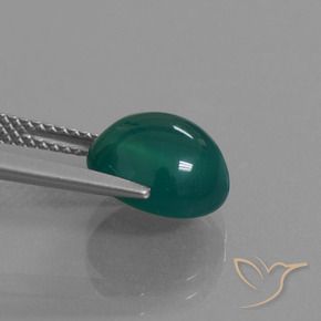Ágata Verde escuro médio Natural 3.96ct, oval, Translúcido