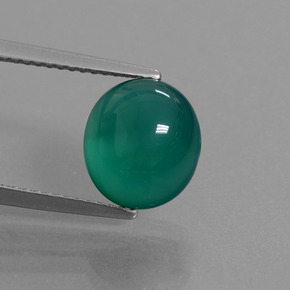 Ágata verde natural 3,39ct, corte oval, translúcido