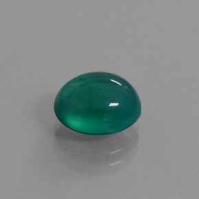 Ágata verde natural 3,39ct, corte oval, translúcido