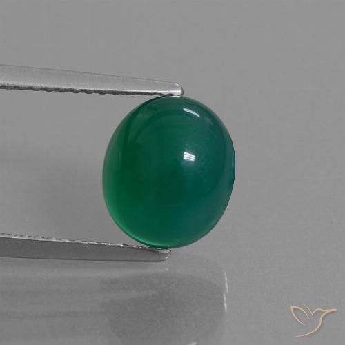 3.73ct Natural Verde médio Ágata, oval, Translúcido