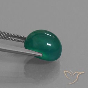Ágata Verde médio Natural 3.73ct, oval, Translúcido