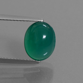 Ágata Verde médio Natural 3.57ct, Corte Oval, Translúcido