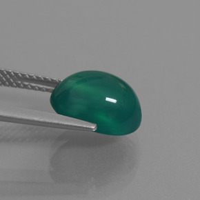 Ágata Verde médio Natural 3.57ct, Corte Oval, Translúcido