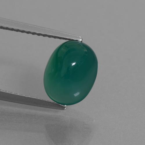 Ágata Verde Natural 3.14ct, Corte Oval, Translúcido
