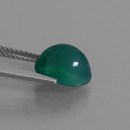 Ágata Verde Natural 3.14ct, Corte Oval, Translúcido