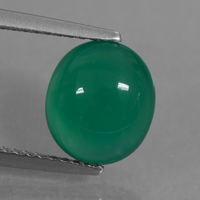Ágata verde natural 2,73ct, corte oval, translúcido