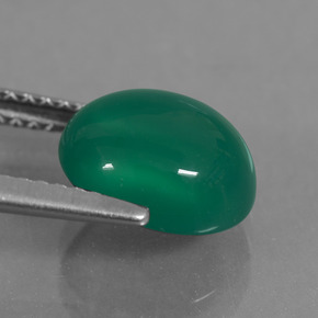 Ágata verde natural 2,73ct, corte oval, translúcido