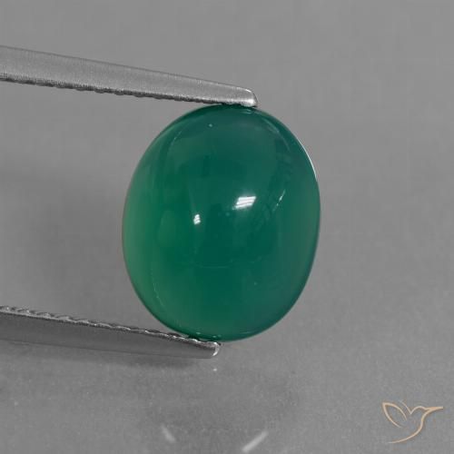 3.30ct Natural Verde médio Ágata, oval, Translúcido