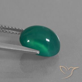 Ágata Verde médio Natural 3.30ct, oval, Translúcido