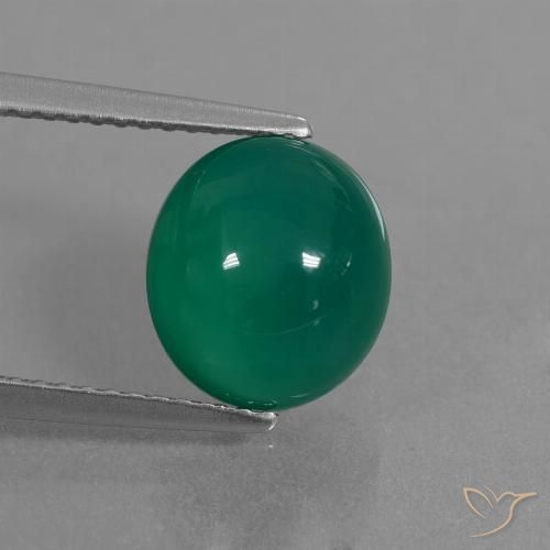 3.73ct Natural Verde médio Ágata, oval, Translúcido