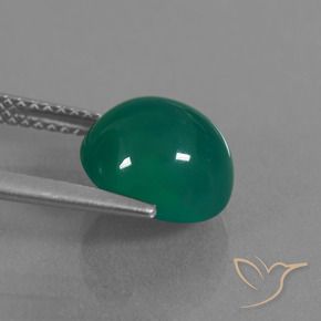 Ágata Verde médio Natural 3.73ct, oval, Translúcido