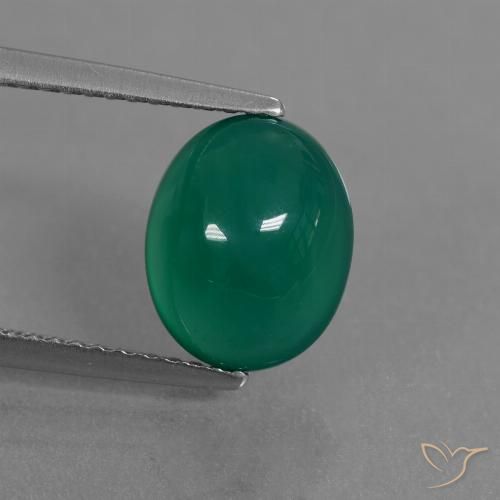 3.12ct Natural Verde Ágata, oval, Translúcido