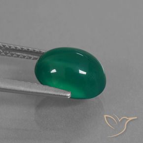 Ágata Verde Natural 3.12ct, oval, Translúcido