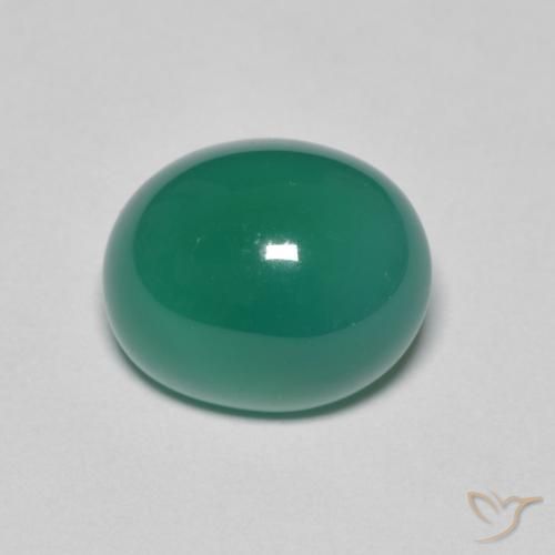 3.50ct Natural Verde médio Ágata, oval, Translúcido