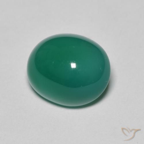 Ágata Verde médio Natural 3.50ct, oval, Translúcido