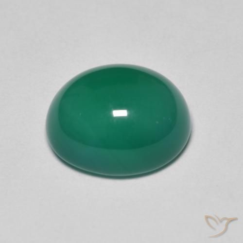 Ágata Verde médio Natural 3.50ct, oval, Translúcido