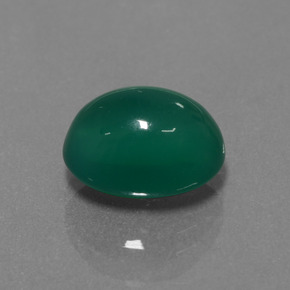 Ágata verde natural 4,47ct, corte oval, translúcido