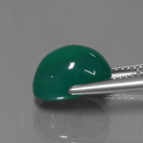 Ágata verde natural 4,47ct, corte oval, translúcido