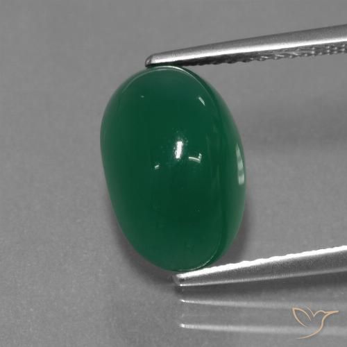 4.26ct Natural Verde médio Ágata, oval, Translúcido