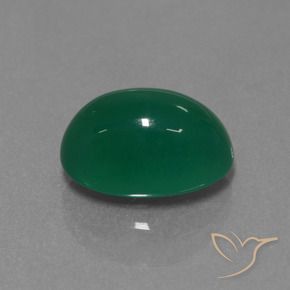 Ágata Verde médio Natural 4.26ct, oval, Translúcido