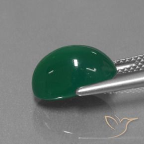 Ágata Verde médio Natural 4.26ct, oval, Translúcido