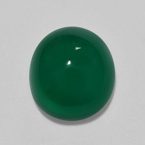 Ágata verde natural 3,32ct, corte oval, translúcido