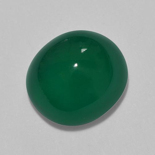 Ágata verde natural 3,32ct, corte oval, translúcido