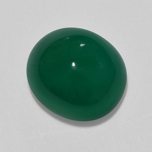 Ágata verde natural 3,32ct, corte oval, translúcido
