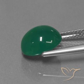Ágata Verde amarelado Natural 3.33ct, oval, Translúcido